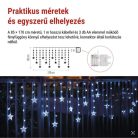 LED karácsonyi függöny – csillagok, 170x85 cm, 3x AA elem, IP44, hideg fehér, időzítő