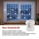 LED karácsonyi függöny – csillagok, 170x85 cm, 3x AA elem, IP44, hideg fehér, időzítő