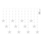 LED karácsonyi függöny – csillagok, 170x85 cm, 3x AA elem, IP44, hideg fehér, időzítő