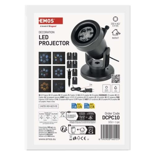 LED dekorációs projektor – 6 motívum, kültéri és beltéri használatra