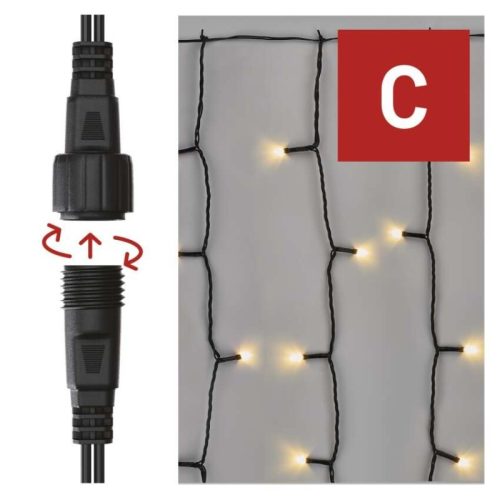 Standard LED sorolható karácsonyi füzér – fényfüggöny, 1x2 m, kültéri, meleg fehér