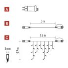 EMOS CNT Kezdő készlet – jégcsapok 2,5m 100LED IP44 12W, meleg fehér, időz.