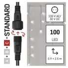 Standard LED sorolható füzér, villogó – jégcsapok, 2,5 m, kültéri, hideg fehér