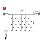 Standard LED sorolható karácsonyi füzér – fényfüggöny, 1x2 m, kültéri, hideg fehér
