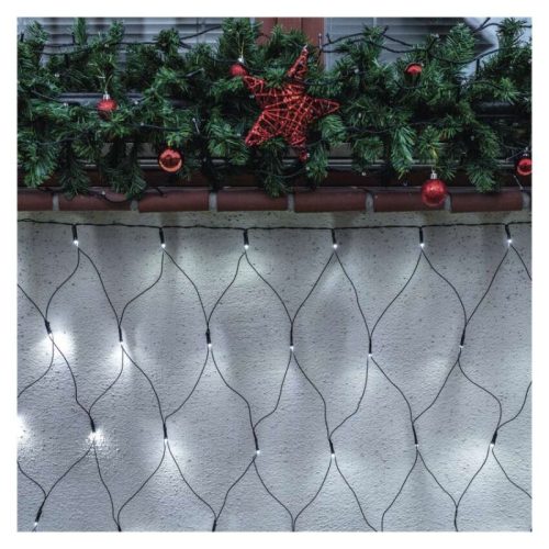 Standard LED sorolható karácsonyi füzér – háló, 1,5x2 m, kültéri, hideg fehér