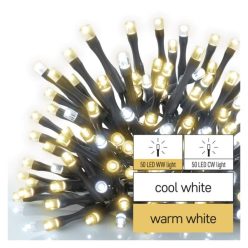   Standard LED sorolható karácsonyi füzér, 10 m, kültéri, meleg/hideg fehér