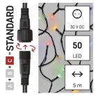 Standard LED sorolható karácsonyi füzér, 5 m, kültéri és beltéri, többszínű