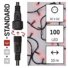 Standard LED sorolható karácsonyi füzér, 10 m, kültéri és beltéri, piros
