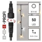 Profi LED sorolható füzér, villogó – jégcsapok, 3 m, kültéri, meleg/hideg fehér