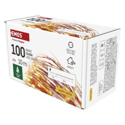  LED karácsonyi nano fényfüzér, réz, 10 m, kültéri és beltéri, meleg fehér, időzítő