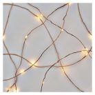 LED karácsonyi nano fényfüzér, réz, 10 m, kültéri és beltéri, meleg fehér, időzítő