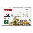 LED karácsonyi nano fényfüzér, zöld, 15 m, kültéri és beltéri, meleg fehér, időzítő