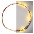 LED karácsonyi nano fényfüzér, réz, 0,9 m, 2x AA, beltéri, meleg fehér, időzítő
