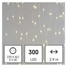 LED karácsonyi drop fényfüzér – fényfüggöny, 2,9x1,5 m, kültéri és beltéri, meleg fehér