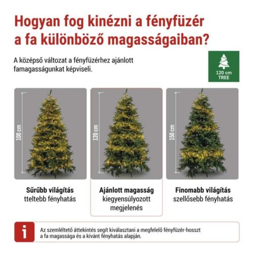 LED nano fényfüzér tekercsen, rézszínű, 9,6 m, meleg fehér, időzítő
