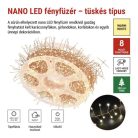 LED nano fényfüzér tekercsen, rézszínű, 14,4 m, meleg fehér, időzítő