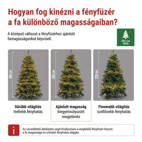 LED nano fényfüzér tekercsen, rézszínű, 19,2 m, meleg fehér, időzítő
