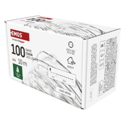   LED karácsonyi nano fényfüzér, ezüst, 10 m, kültéri és beltéri, hideg fehér, időzítő