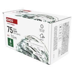   LED karácsonyi nano fényfüzér, zöld, 7,5 m, kültéri és beltéri, hideg fehér, időzítő