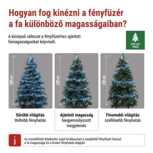 LED nano fényfüzér tekercsen, ezüst , 9,6 m, hideg fehér, időzítő