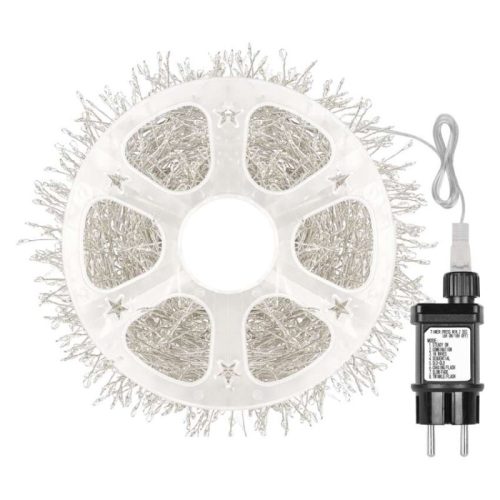 LED nano fényfüzér tekercsen, ezüst , 9,6 m, hideg fehér, időzítő