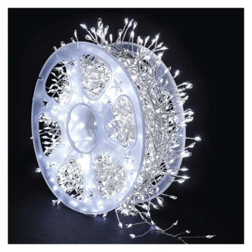 LED nano fényfüzér tekercsen, ezüst , 14,4 m, hideg fehér, időzítő