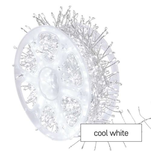 LED nano fényfüzér tekercsen, ezüst , 14,4 m, hideg fehér, időzítő