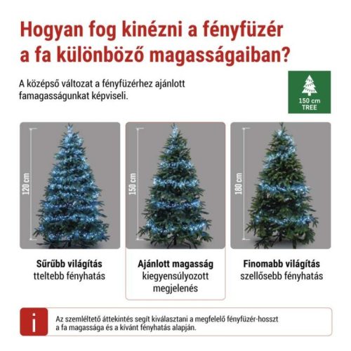 LED nano fényfüzér tekercsen, ezüst , 14,4 m, hideg fehér, időzítő