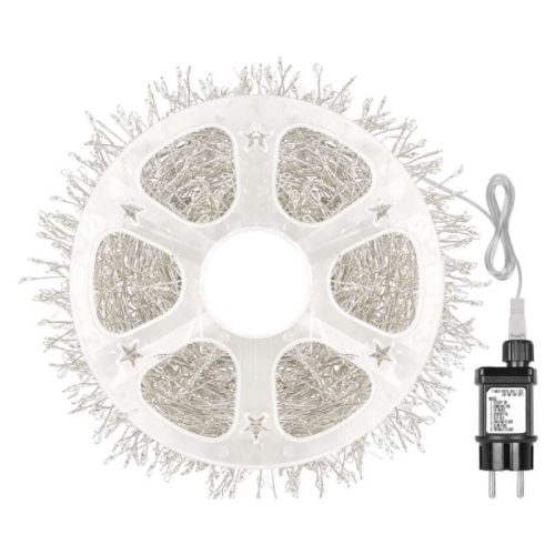 LED nano fényfüzér tekercsen, ezüst, 19,2 m, hideg fehér, időzítő
