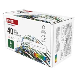  LED karácsonyi nano fényfüzér, zöld, 4 m, kültéri és beltéri, többszínű, időzítő