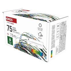   LED karácsonyi nano fényfüzér, zöld, 7,5 m, kültéri és beltéri, többszínű, időzítő