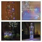 LED karácsonyi nano fényfüzér, 1,9 m, 2x AA, beltéri, többszínű, időzítő