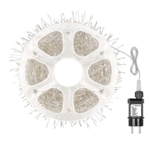 LED nano fényfüzér tekercsen, ezüst, 19,2 m, többszínű, időzítő