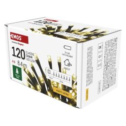   LED karácsonyi fényfüzér, 8,4 m, 3x AA, kültéri és beltéri, meleg fehér, időzítő