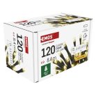 LED karácsonyi fényfüzér, 8,4 m, 3x AA, kültéri és beltéri, meleg fehér, időzítő