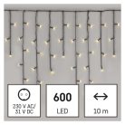 LED karácsonyi jégcsapok, 10 m, kültéri és beltéri, meleg fehér, programokkal