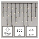 LED karácsonyi jégcsapok, 3,6 m, kültéri és beltéri, meleg fehér, programokkal