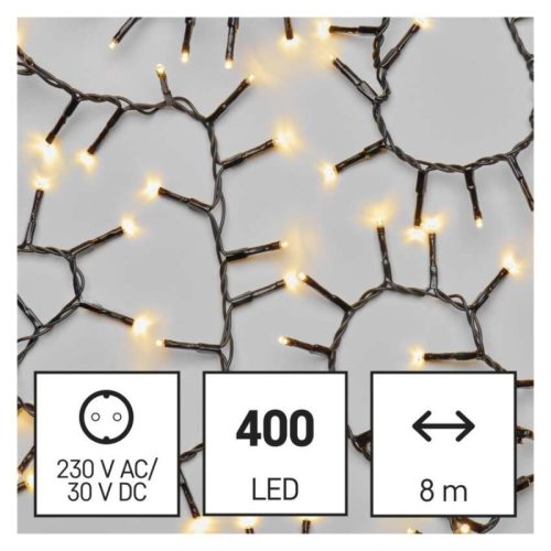 LED karácsonyi fényfüzér – süni, 8 m, kültéri és beltéri, meleg fehér, időzítő
