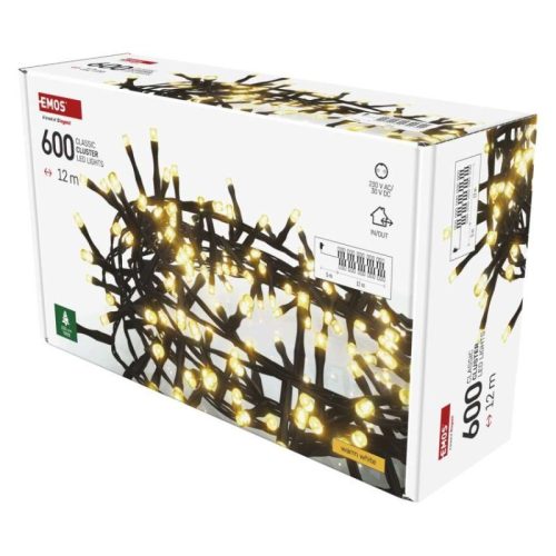 LED karácsonyi fényfüzér – süni, 12 m, kültéri és beltéri, meleg fehér, időzítő