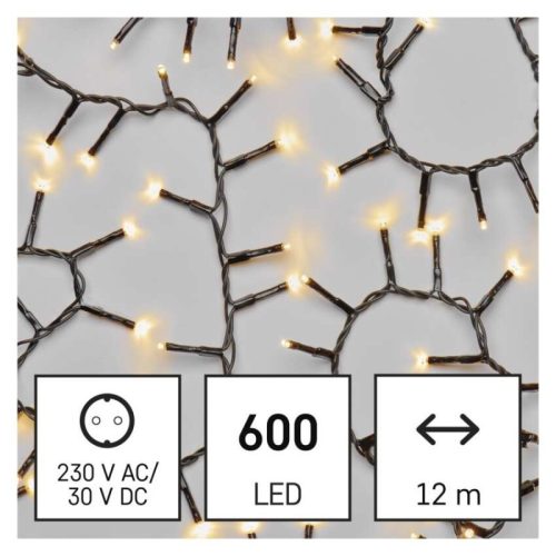 LED karácsonyi fényfüzér – süni, 12 m, kültéri és beltéri, meleg fehér, időzítő