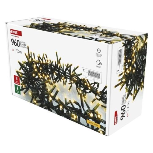LED karácsonyi fényfüzér – süni, 7,2 m, kültéri és beltéri, meleg fehér, programok,időzítő