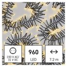 LED karácsonyi fényfüzér – süni, 7,2 m, kültéri és beltéri, meleg fehér, programok,időzítő