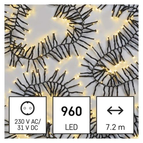 LED karácsonyi fényfüzér – süni, 7,2 m, kültéri és beltéri, meleg fehér, programok,időzítő