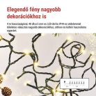 LED karácsonyi fényfüzér, 4 m, kültéri és beltéri, meleg fehér, progr, időz.