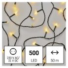 LED karácsonyi fényfüzér, 50 m, kültéri és beltéri, meleg fehér, progr, időz.