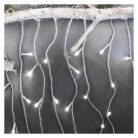 LED karácsonyi jégcsapok, 5 m, kültéri és beltéri, hideg fehér, távirányító, progr, időz.