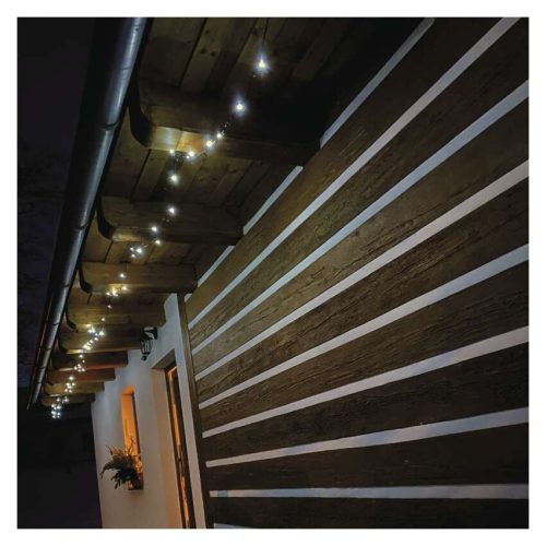 LED karácsonyi fényfüzér, 50 m, kültéri és beltéri, hideg fehér, progr, időz.