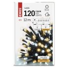 LED karácsonyi fényfüzér, 12 m, kültéri és beltéri, meleg/hideg fehér, időzítő