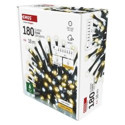   LED karácsonyi fényfüzér, 18 m, kültéri és beltéri, meleg/hideg fehér, időzítő