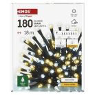 LED karácsonyi fényfüzér, 18 m, kültéri és beltéri, meleg/hideg fehér, időzítő